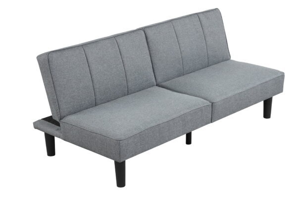 Mainstays 66" Studio Futon, Gray Linen Upholstery - Image 4