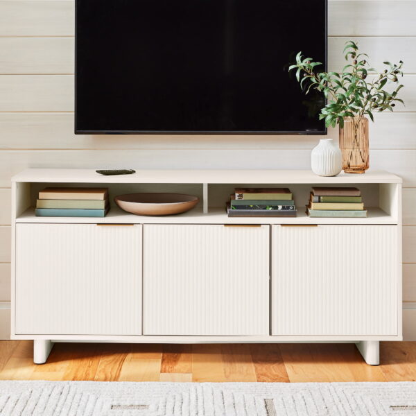 Better Homes & Gardens Lillian Fluted TV Stand for TVs up to 70", White Finish - Image 3