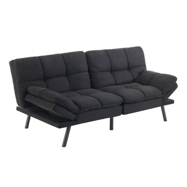 Mainstays Memory Foam Futon with 72",Black - Image 3