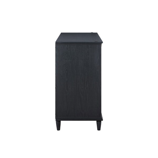 Beautiful Drew Rattan Media Console with Teched Away Drawer by Drew Barrymore, Black Finish - Image 2