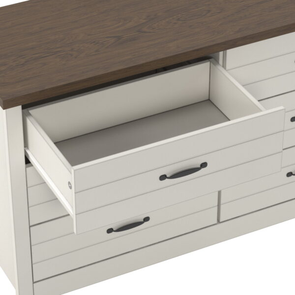 Lancaster Wood 6 Drawer Dresser, Ivory, by Hillsdale Living Essentials - Image 5