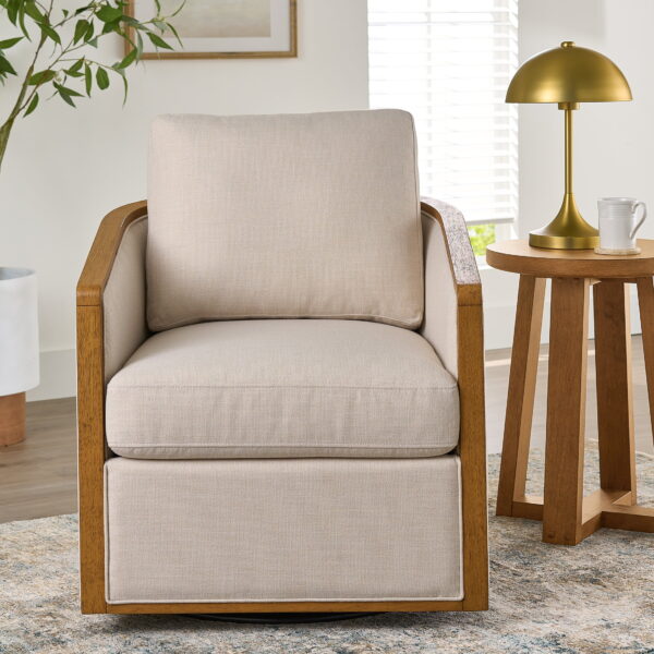 Better Homes & Gardens Windsor Swivel Accent Chair, Cream - Image 7
