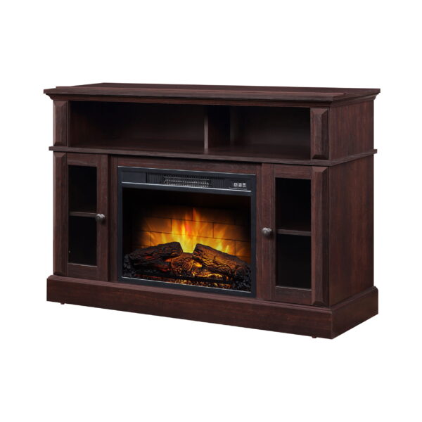 Whalen Furniture Barston Media Fireplace TV Stand for TVs up to 55”, Cherry Brown Finish - Image 6