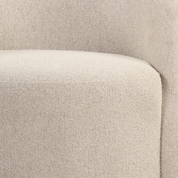 Lifestyle Solutions Briars Art Deco Style Swivel Accent Chair, Khaki Boucle Fabric - Image 4