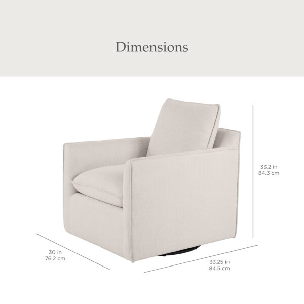 My Texas House Briar Swivel Accent Chair, Cream Linen - Image 3