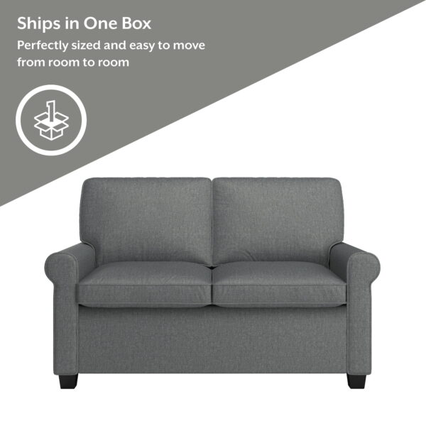 Mainstays Tatum Twin Sleeper 56.25" Loveseat, Dark Gray - Image 6