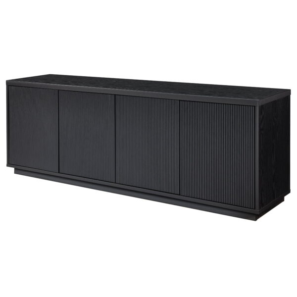 Evelyn&Zoe Hanson Rectangular TV Stand for TV's up to 75", Black Grain - Image 4