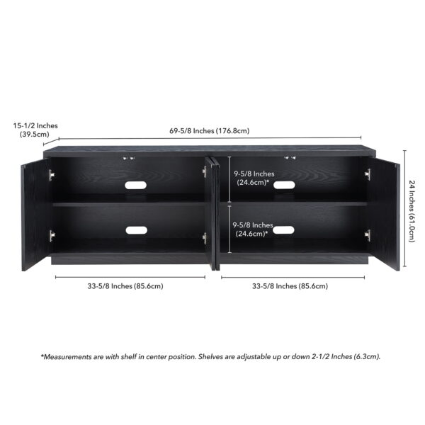 Evelyn&Zoe Hanson Rectangular TV Stand for TV's up to 75", Black Grain - Image 6