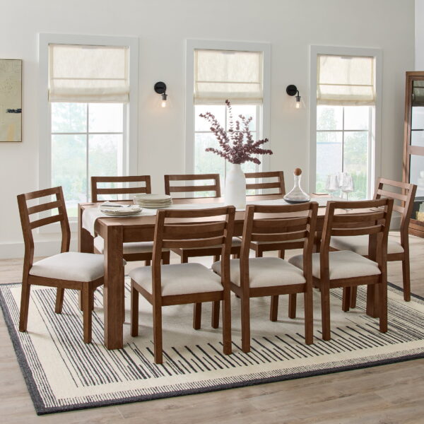Better Homes & Gardens Ezra Dining Room Chair 2 Pack, Walnut and Cream Fabric Color - Image 6