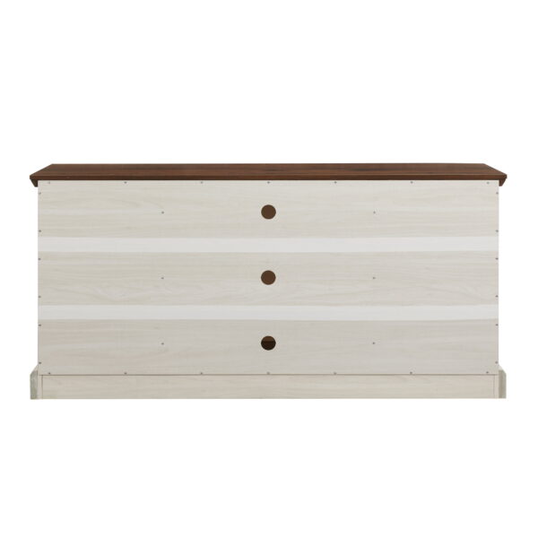 Mainstays Farmhouse TV Stand for TVs up to 70", off-White/Walnut - Image 6