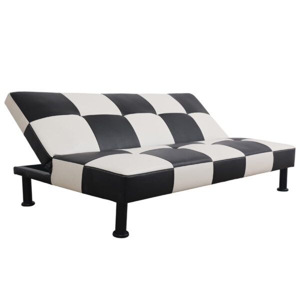 Convertible Futon Sofa Bed Leather Loveseat Adjustable Sleeper Sofa Couch for Living Room Small Apartment,White - Image 3