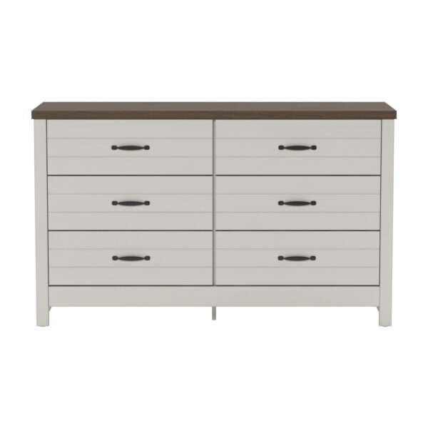 Lancaster Wood 6 Drawer Dresser, Ivory, by Hillsdale Living Essentials - Image 4