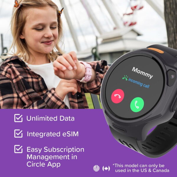 myFirst Fone R2 Macaron Pink Kids Smartwatch Phone: GPS Safety, Video Call, SOS, eSIM - For Ages 5-12 in USA/Canada - Image 6