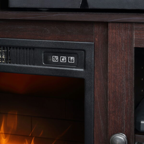 Whalen Furniture Barston Media Fireplace TV Stand for TVs up to 55”, Cherry Brown Finish - Image 4