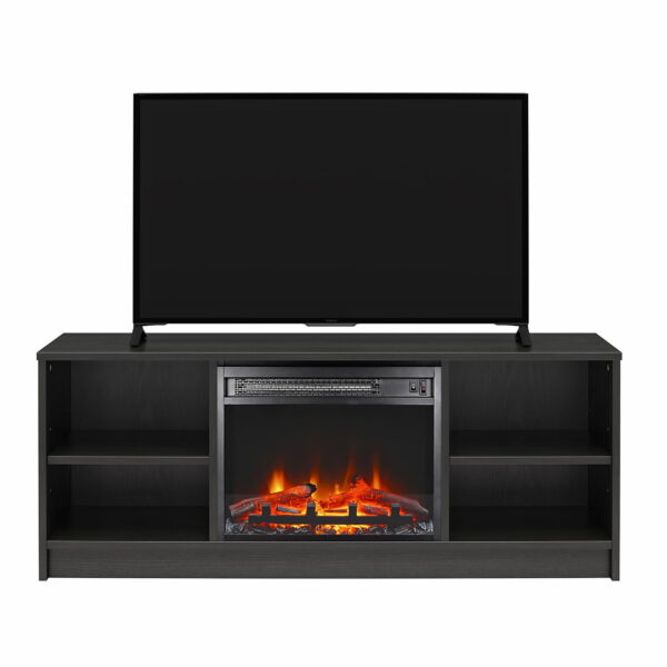 Mainstays Fireplace TV Stand, for TVs up to 55", Black Oak - Image 7