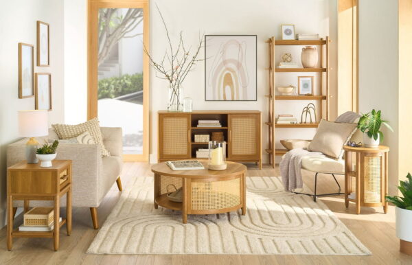 Better Homes & Gardens Springwood 5 Shelf Bookcase with Solid Wood Frame, Light Honey Finish - Image 5