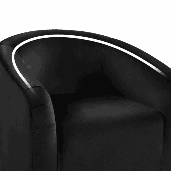 Renwick Modern Upholstered Accent Chair, Set of 2, Black Velvet - Image 5
