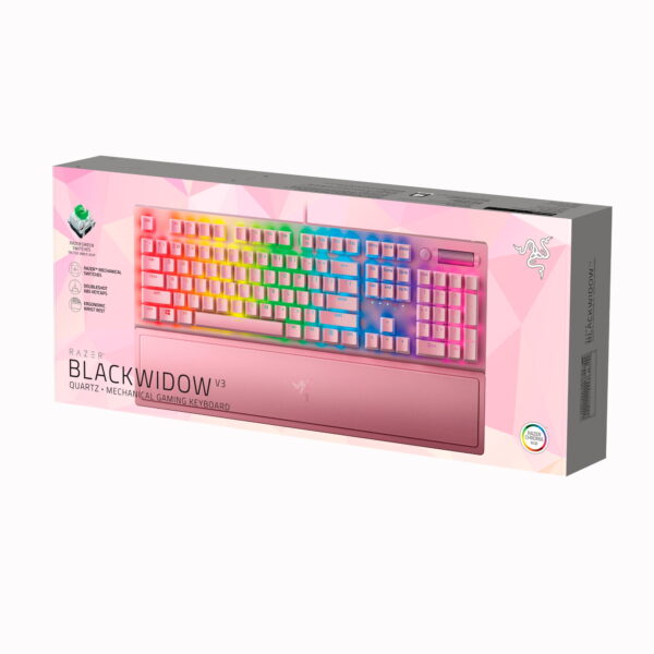 Razer Blackwidow V3 Wired Mechanical Green Clicky Tactile Gaming Keyboard for PC, Chroma RGB, Quartz - Image 5