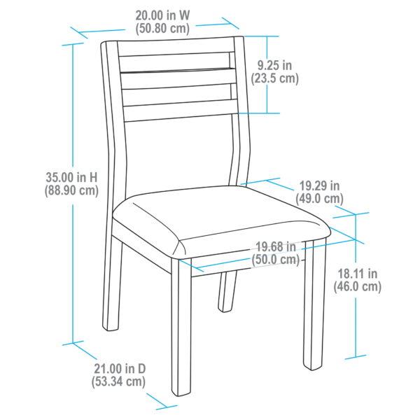 Better Homes & Gardens Ezra Dining Room Chair 2 Pack, Walnut and Cream Fabric Color - Image 4