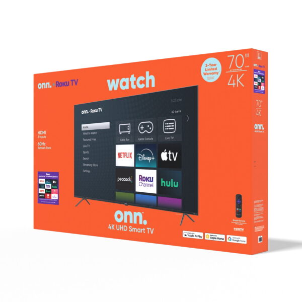 onn 70” Class 4K UHD (2160P) LED Roku Smart Television HDR (100012588) - Image 6