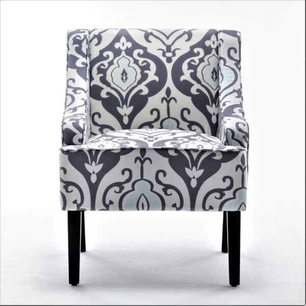US Pride Furniture Correen 25" Wide Microfiber Accent Chair with Recessed Arms, White Black - Image 3