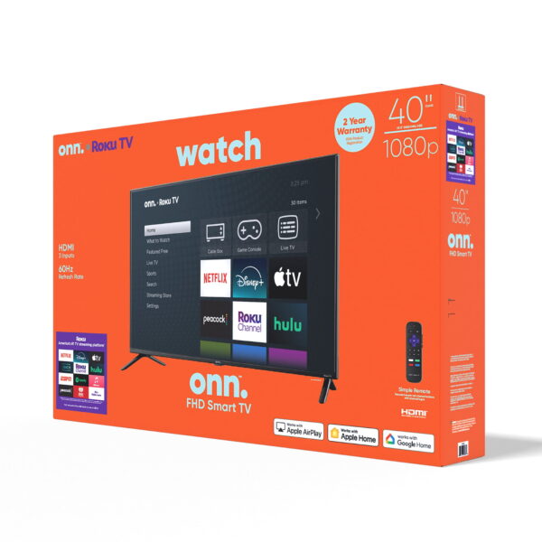 onn 40” Class FHD (1080P) LED Roku Smart TV (100058007) - Image 6