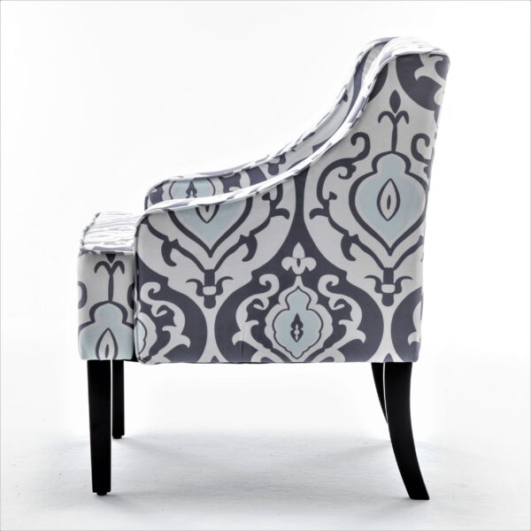 US Pride Furniture Correen 25" Wide Microfiber Accent Chair with Recessed Arms, White Black - Image 5