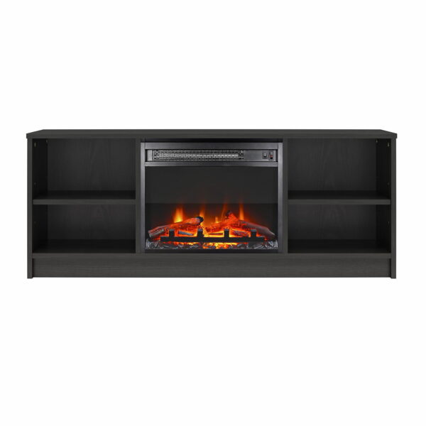 Mainstays Fireplace TV Stand, for TVs up to 55", Black Oak - Image 2
