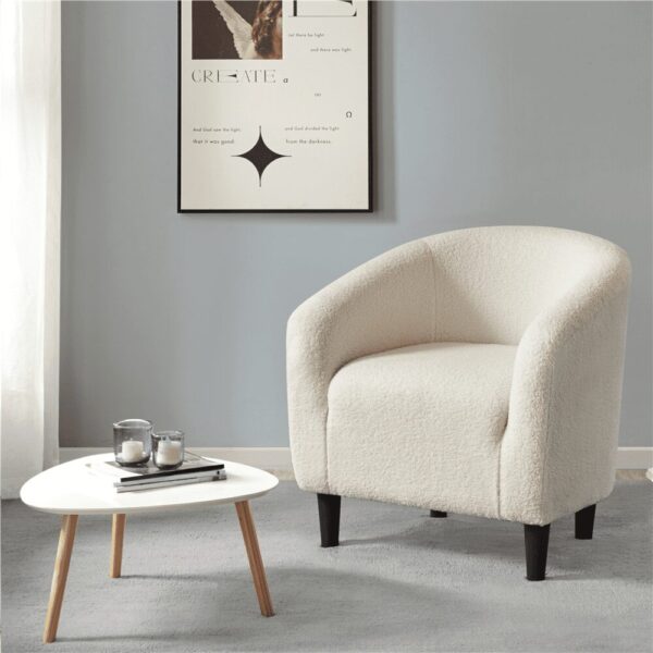 Renwick Modern Upholstered Tub Chair for Living room, Set of 2, Ivory Boucle - Image 5
