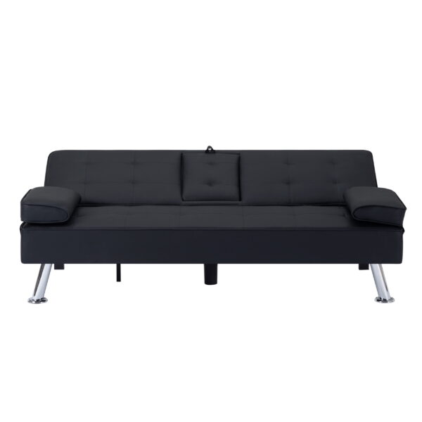 Gewnee Modern Futon Sleeper Sofa Bed Convertible Folding Recliner Couch Furniture with 2 Cup Holders for Livin g Room - Image 7