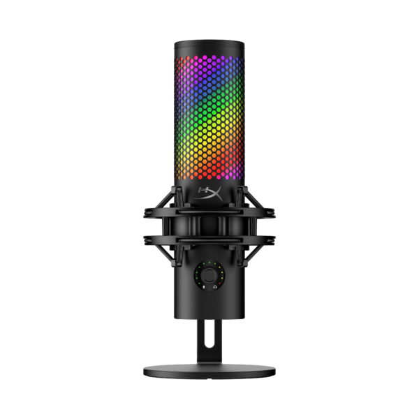 HyperX QuadCast 2 S – USB Microphone, with RGB Lighting, Streaming and Podcasting, with On-Board Controls, LED Lighting, Removable Shock Mount, PC, Mac, USB-C - Black