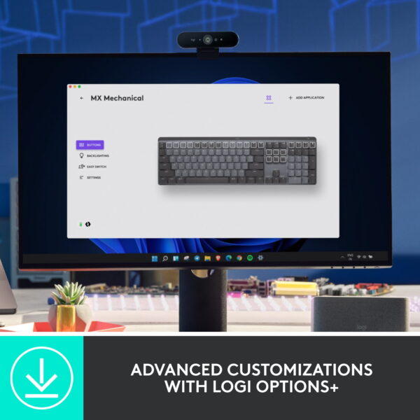Logitech MX Mechanical Wireless Illuminated Performance Keyboard, Tactile Quiet Switches, Backlit Keys, Bluetooth, USB-C, macOS, Windows, Linux, iOS, Android, Metal, ‎Graphite - Image 4