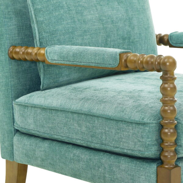 Pioneer Woman Harper Spindle Accent Chair, Jade Fabric Upholstery - Image 5