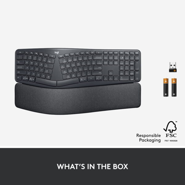 Logitech ERGO K860 Split Bluetooth Ergonomic Keyboard, Black - Image 3
