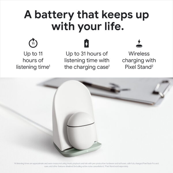 Google Pixel Buds Pro - Wireless Earbuds with Active Noise Cancellation - Bluetooth Earbuds - Lemongrass - Image 3
