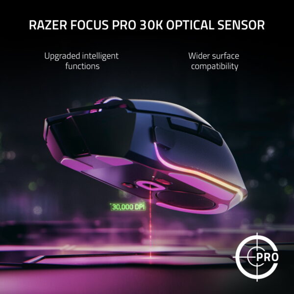 Razer Basilisk V3 Pro Wireless Gaming Mouse, 2.4Ghz Bluetooth, White - Image 5