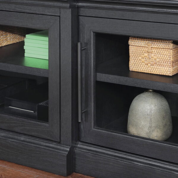 Whalen Rowan Low Profile TV Stand for TVs up to 85", Black Oak Finish - Image 4