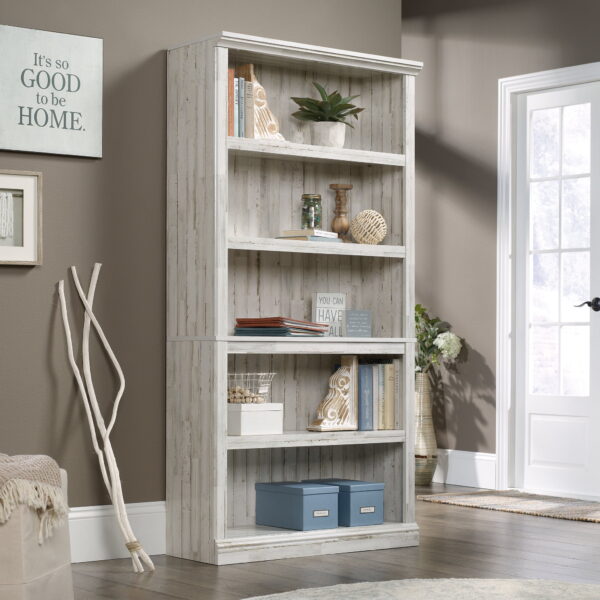 Sauder Select 5-Shelf Bookcase, White Plank Finish - Image 2
