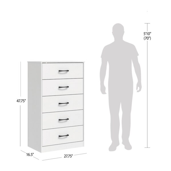 Mainstays Ardent 5 Drawer Dresser, White - Image 4