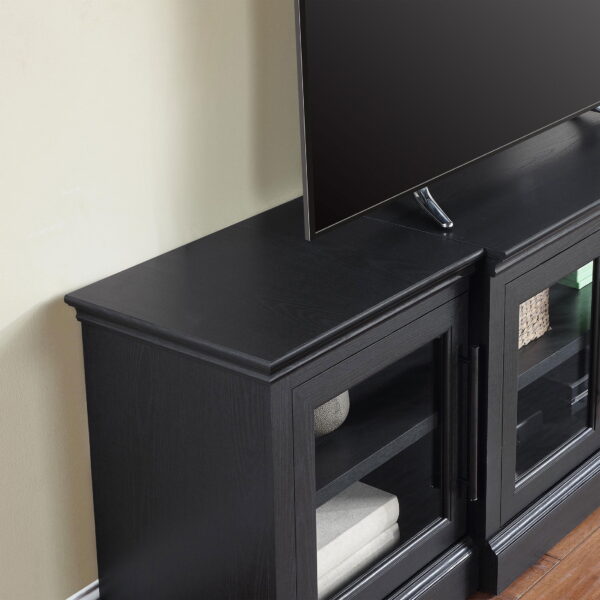Whalen Rowan Low Profile TV Stand for TVs up to 85", Black Oak Finish - Image 6
