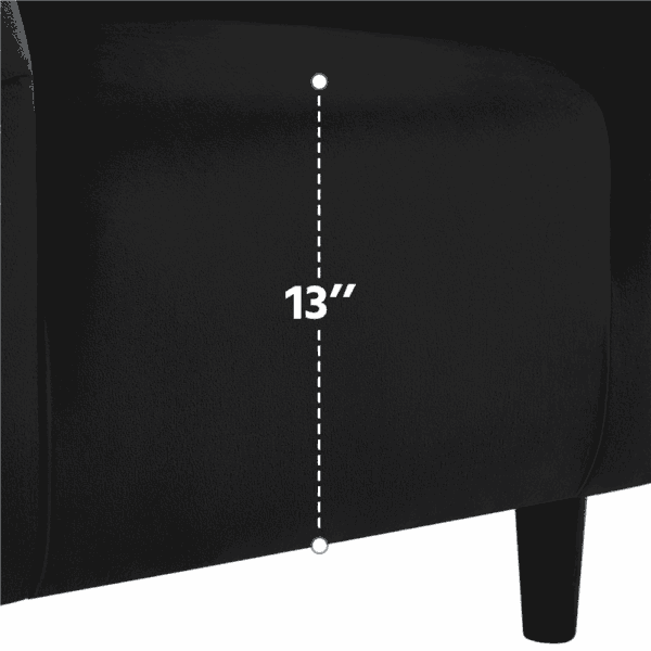 Renwick Modern Upholstered Accent Chair, Set of 2, Black Velvet - Image 7
