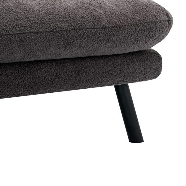 Mainstays Camden Cozy Futon, Charcoal Boucle Fabric, 72" - Image 5
