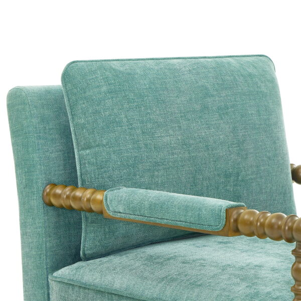 Pioneer Woman Harper Spindle Accent Chair, Jade Fabric Upholstery - Image 6