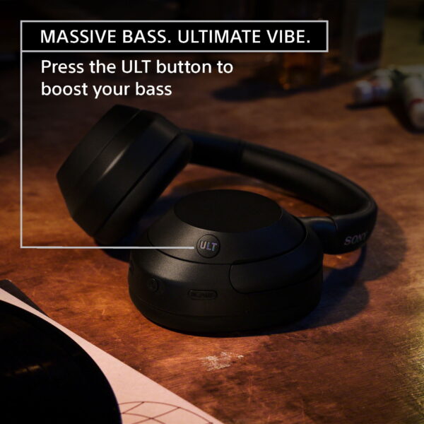 Sony ULT WEAR Over-Ear Noise Cancelling Bluetooth Headphones, Black - Image 2
