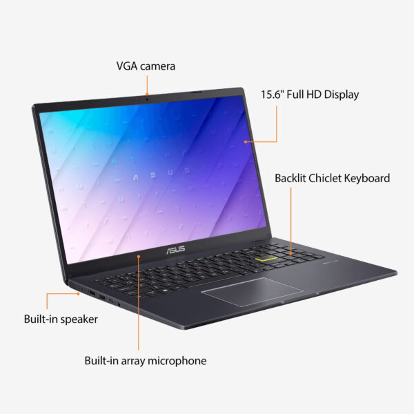 ASUS 15.6" FHD Laptop, Intel Celeron, 4GB RAM, 128GB eMMC, Windows 11 Home in S mode with One Year of Microsoft 365 included, L510MA-WS05 - Image 2