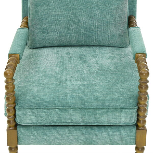 Pioneer Woman Harper Spindle Accent Chair, Jade Fabric Upholstery - Image 4