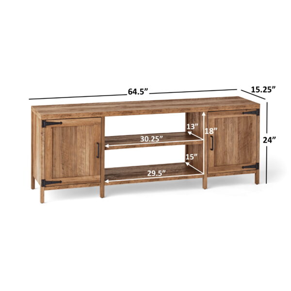 Mainstays Farmhouse TV Stand for TVs up to 70", Rustic Weathered Oak - Image 6