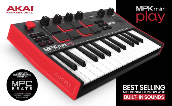 Akai Professional MPK Mini Play MK3 Portable Electronic Piano, Black, 1.98 lb - Image 3