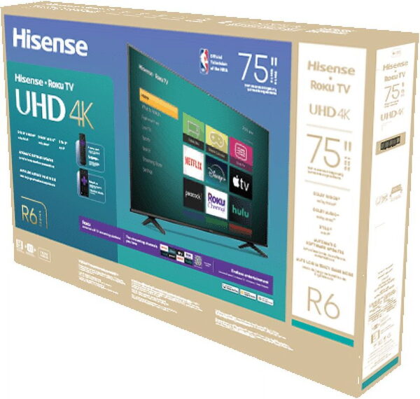 Hisense 75" Class 4K UHD LED LCD Roku Smart TV HDR R6 Series 75R6E4 - Image 6