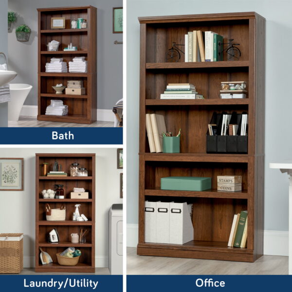 Sauder Select 5 Shelf Bookcase, Washington Cherry Finish - Image 3